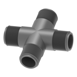 RACOR CUATRO VÍAS MACHO 90º 1/2" PVC