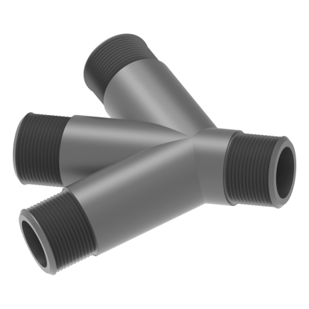 RACOR CUATRO VÍAS MACHO 45º 1/2" PVC