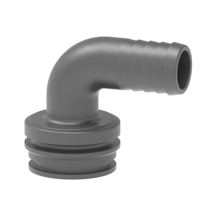 ESPIGA CURVA CON CONEXION MODULAR MACHO PVC