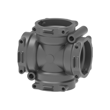 CRUZ CON CONEXION MODULAR HEMBRA PVC