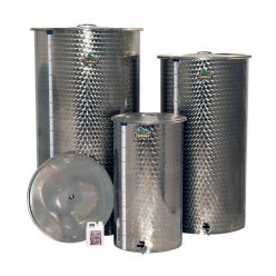 DEPOSITO DE ACERO INOX. CON TAPA GUARDAPOLVO