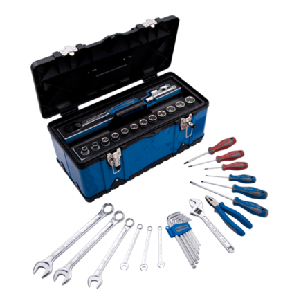 CAJA DE HERRAMIENTAS METALICA Y PLASTICO CON 42 PIEZAS
