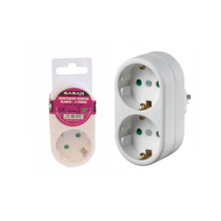 ADAPTADOR 2 TOMAS FRONTAL BLANCO