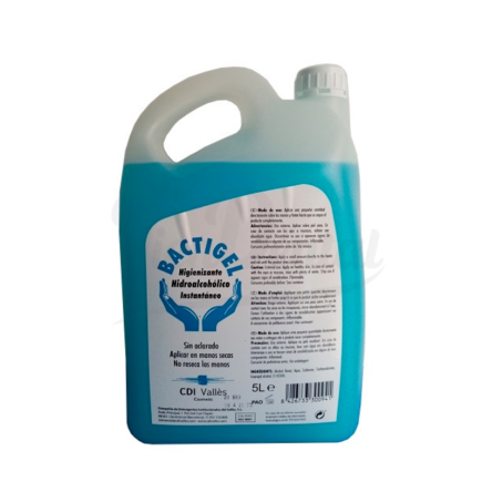 GEL HIGIENIZANTE HIDROALCOHOLICO BACTIGEL 5 L