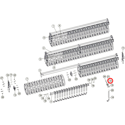 ABRAZADERA RASCADOR RODILLO UNIA