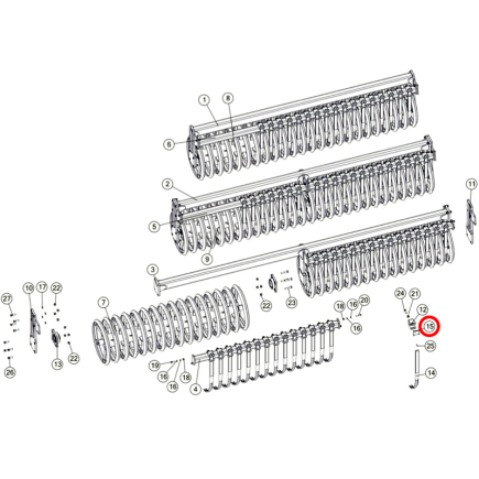 PLETINA ABRAZADERA RASCADOR RODILLO UNIA