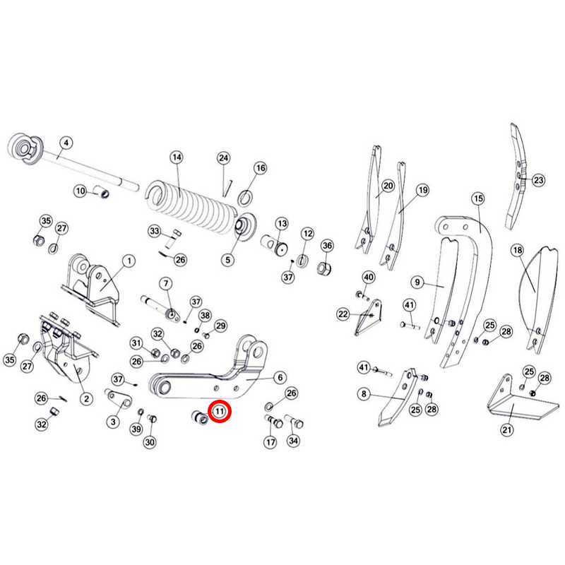ANILLO DE DESGASTE BRAZO RASTROJERO UNIA