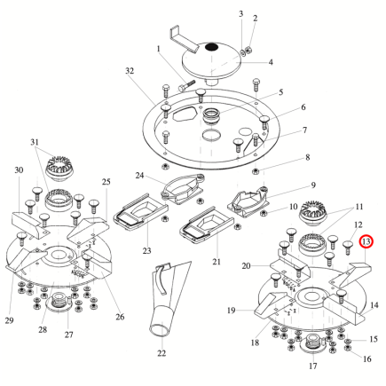 PALETA DERECHA PEQUEÑA ABONADORA DOBLE DISCO