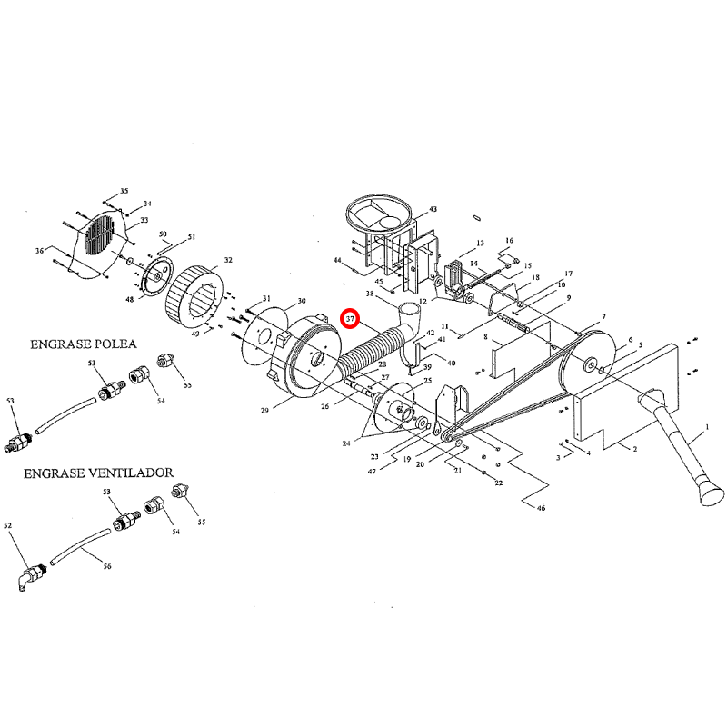 MANGUERA DE ASPIRACIÓN TURBINA SEMBRADORA