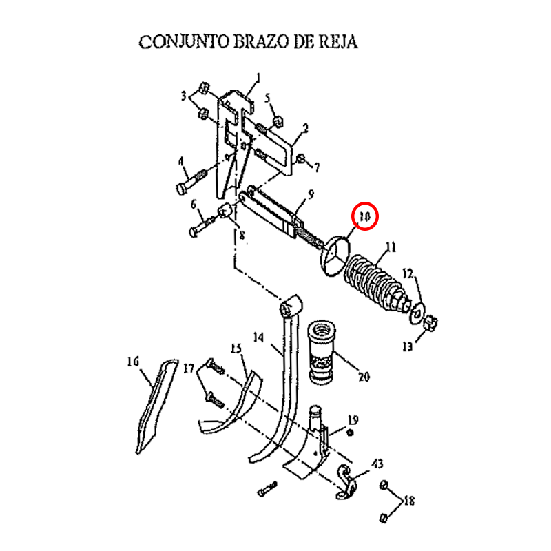 CAZOLETA BRAZO REJA SEMBRADORA