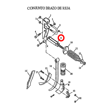 VARILLA ROSCADA PRESION BRAZO REJA SEMBRADORA