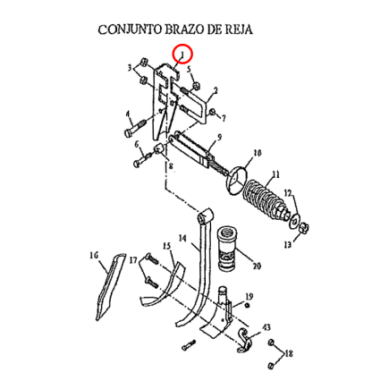 SOPORTE BRAZO REJA SEMBRADORA