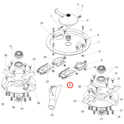 TOBERA DOBLE DERECHA ABONADORA DOBLE DISCO 2
