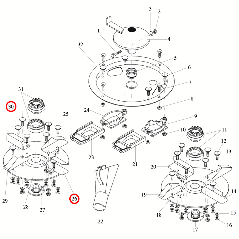 PALETA GRANDE IZQUIERDA ABONADORA DOBLE DISCO