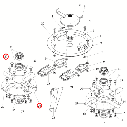 PALETA GRANDE IZQUIERDA ABONADORA DOBLE DISCO