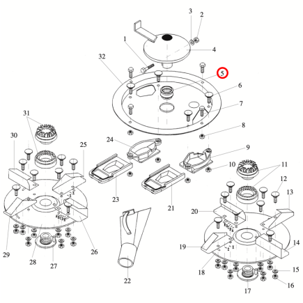 GUARDAPOLVO CENTRAL AC2 ABONADORA DOBLE DISCO