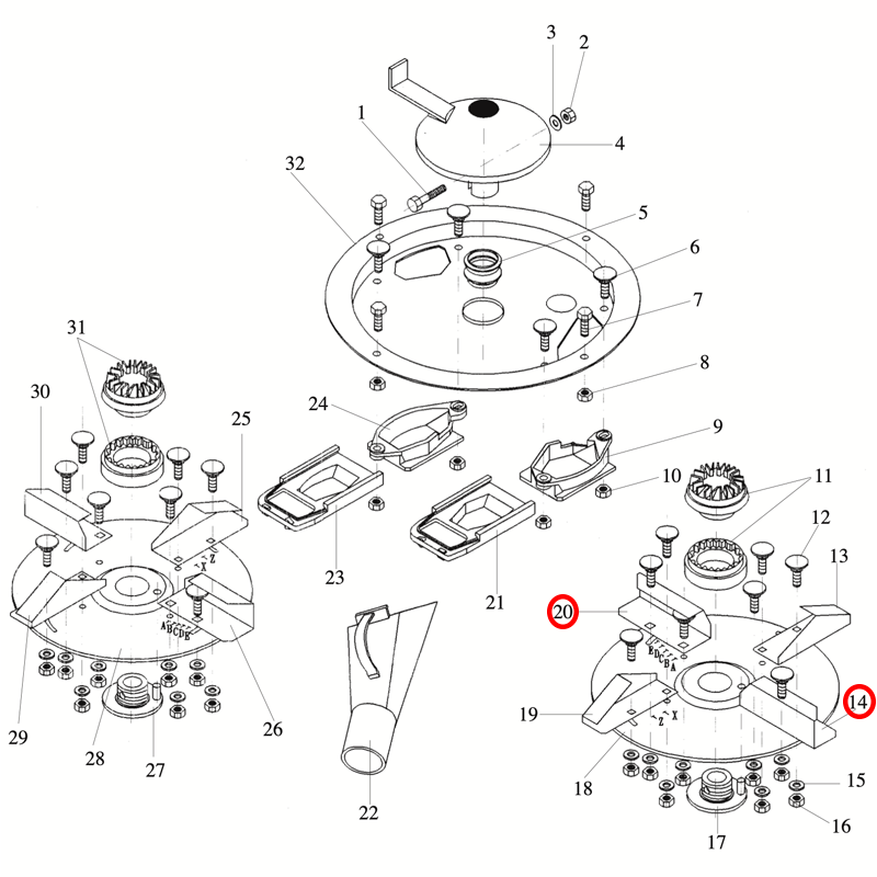 PALETA GRANDE DERECHA ABONADORA DOBLE DISCO