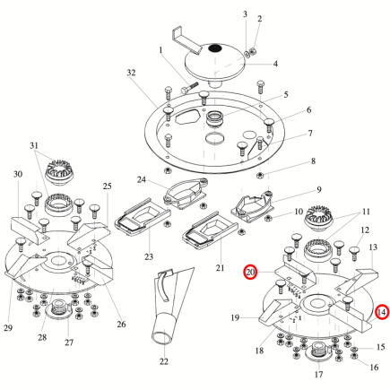 PALETA GRANDE DERECHA ABONADORA DOBLE DISCO