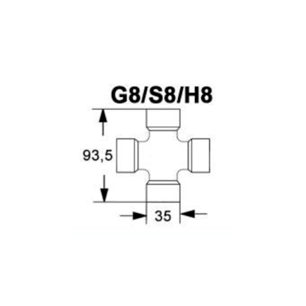 CRUCETA 34,9 X 93,5 G8 NUDO SIMPLE BONDIOLI & PAVESI