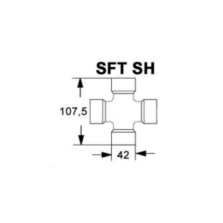 CRUCETA 42 X 107,5 SH NUDO SIMPLE BONDIOLI & PAVESI