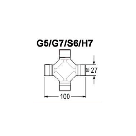 CRUCETA 27 X 100 G5R-G7R NUDO HOMOCINETICO BONDIOLI & PAVESI
