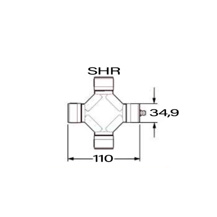 CRUCETA 34,9 X 110 SHR NUDO HOMOCINETICO BONDIOLI & PAVESI