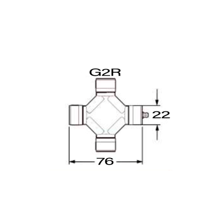 CRUCETA 22 X 76 G2R NUDO HOMOCINETICO BONDIOLI & PAVESI