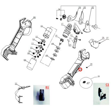 CARCASA DERECHA DE TIJERA GY 2802PS GOOD YEAR