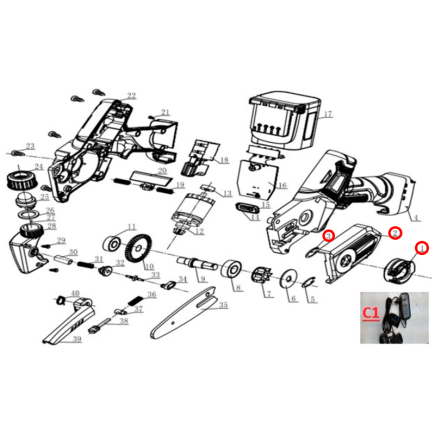 TAPA CADENA COMPLETA DE SIERRA DE MANO GY 450HC GOOD YEAR