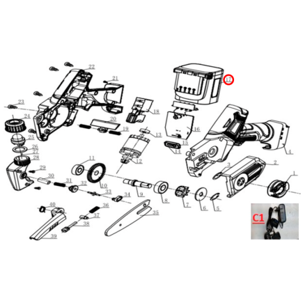 BATERIA 4,0 AH 16,8V CUADRADA DE SIERRA DE MANO GY 450HC GOOD YEAR