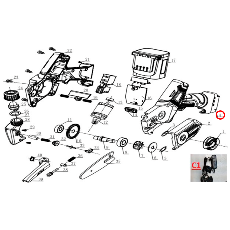 CARCASA IZQUIERDA DE SIERRA DE MANO GY 450HC...