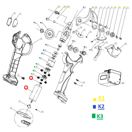 MOTOR CON PIÑON DE TIJERA GY 4002PS GOOD YEAR