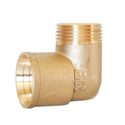 Codo Mixto Laton Estriado Rosca Macho 1