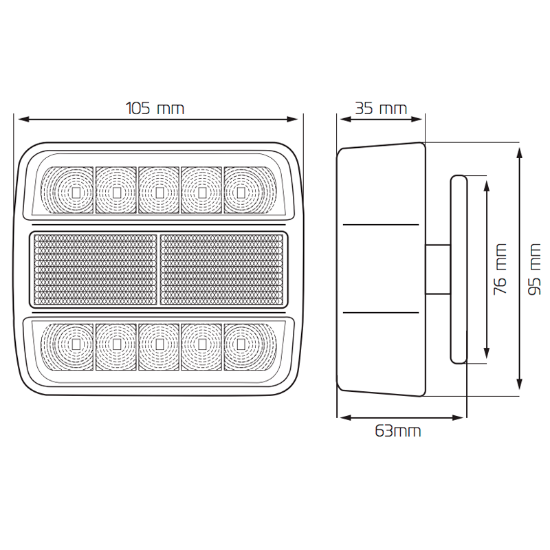 KIT SEÑALIZACION MAGNETICO LED 7.5M-2.5M 7 POLOS